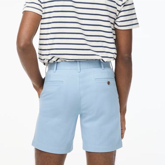 J.Crew 7" Flex Chino Shorts Mens Sz 32 Light Blue Flat Front Stretch Classic Fit - Picture 2 of 8